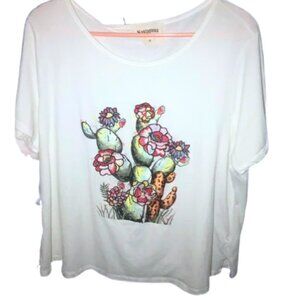 Size-1X Savanna Jane Embroidered Cactus Shirt